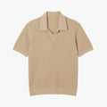 Cotton-Mix Sweater with Open Polo Collar