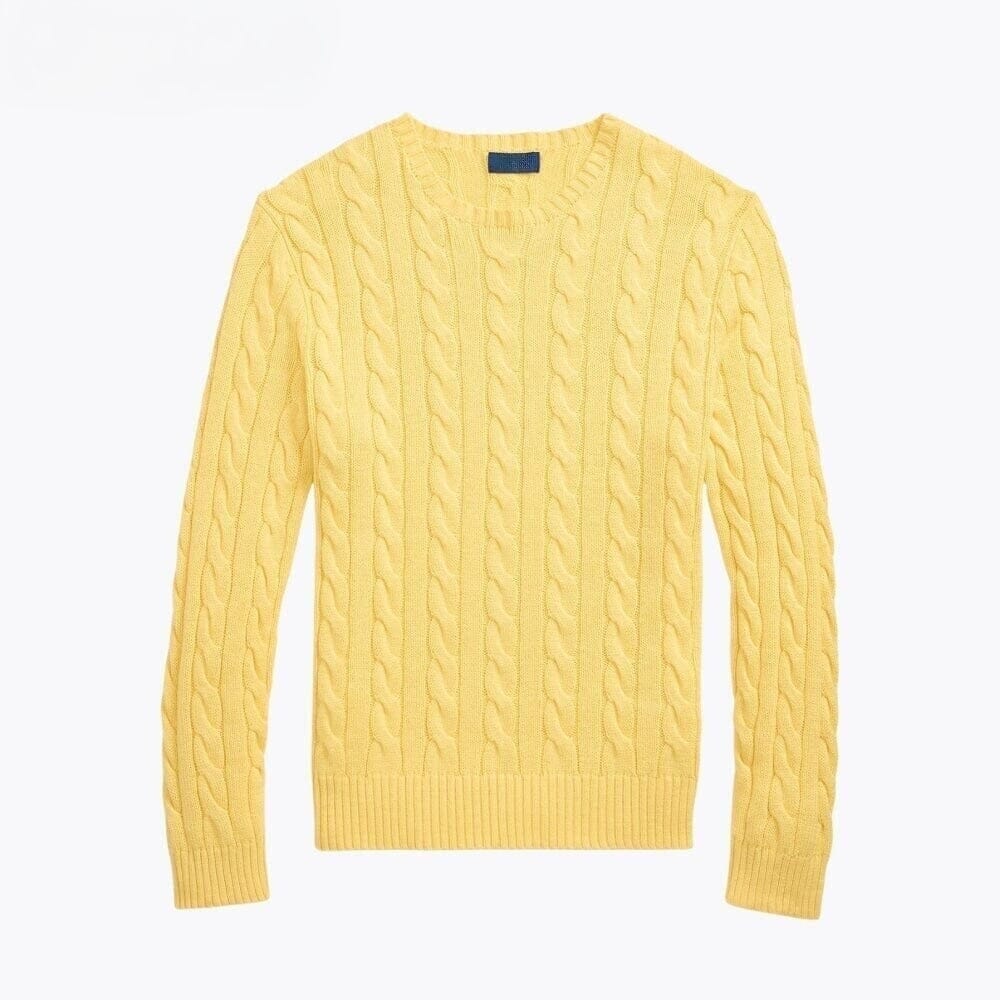 Cotton-Sweater with Cable Knit
