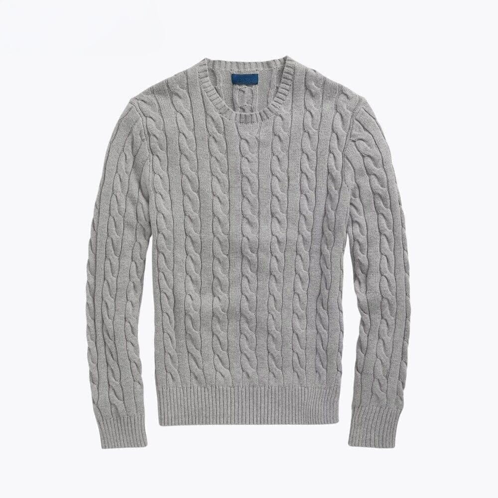 Cotton-Sweater with Cable Knit
