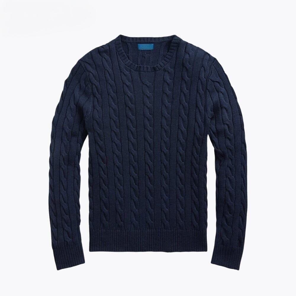 Cotton-Sweater with Cable Knit