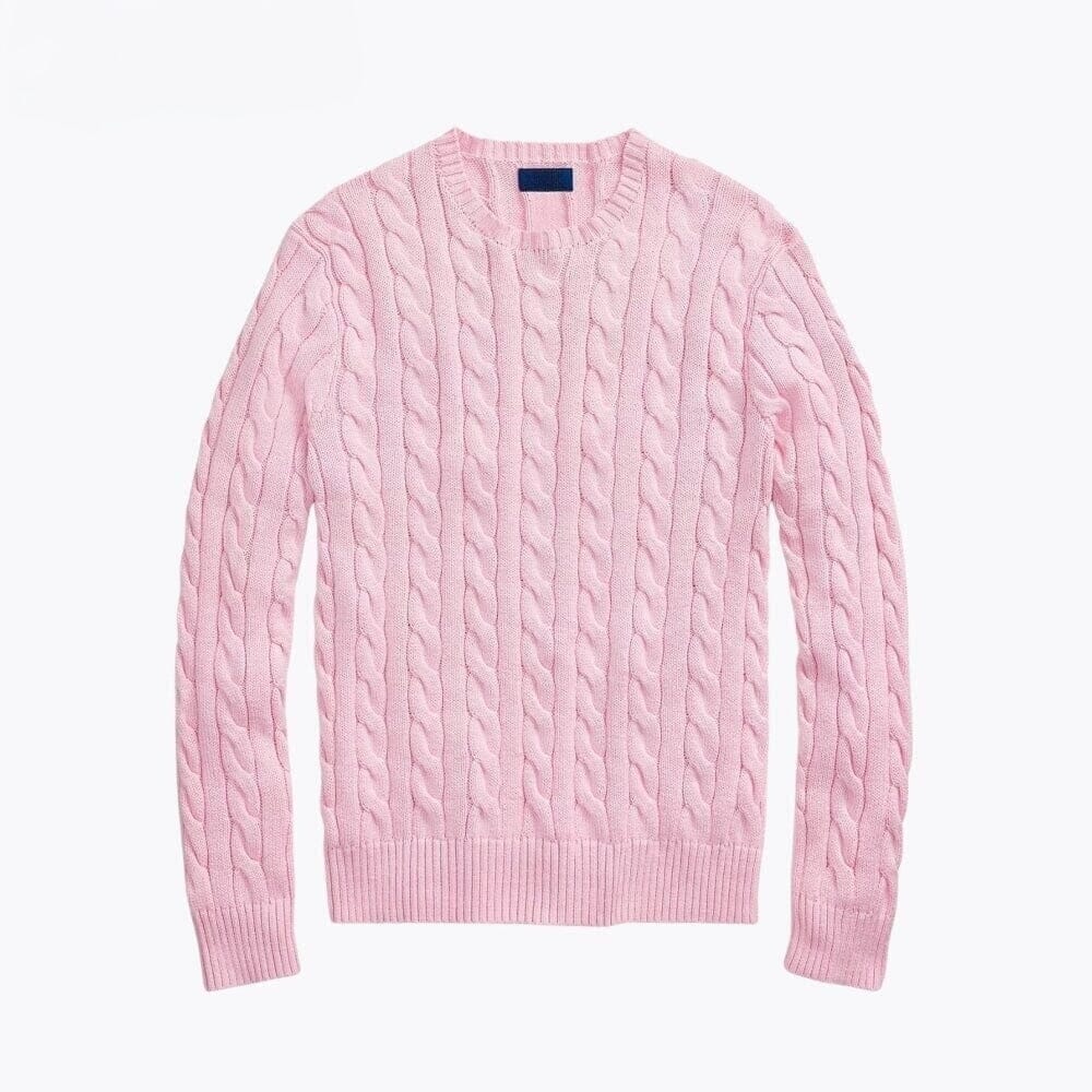 Cotton-Sweater with Cable Knit