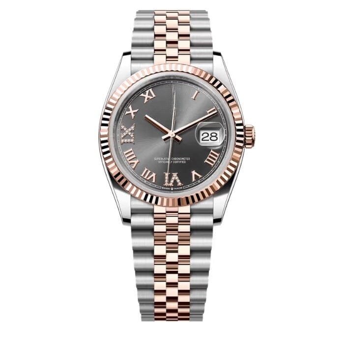 Datejust 126231 - Dark Rhodium Dial, Geriffelte Bezel, 36mm