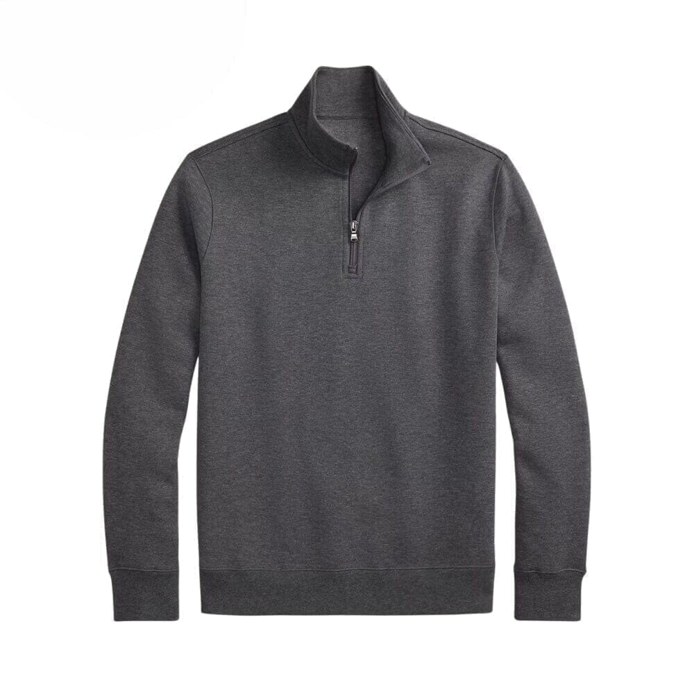 Double Knit Stand Collar Sweater with Quarter Zip