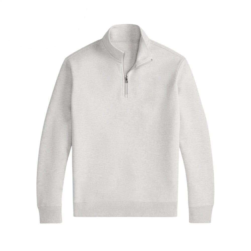 Double Knit Stand Collar Sweater with Quarter Zip