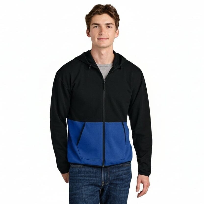 Double-Knit Hooded Jacket with Zipper