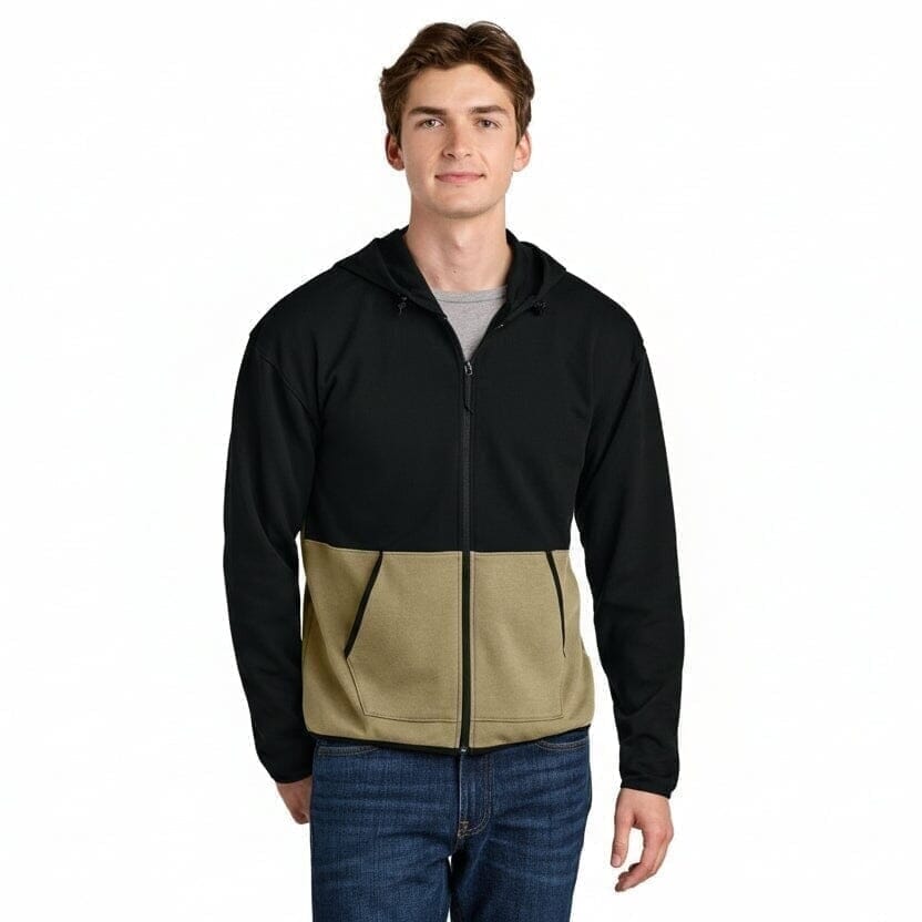 Double-Knit Hooded Jacket with Zipper