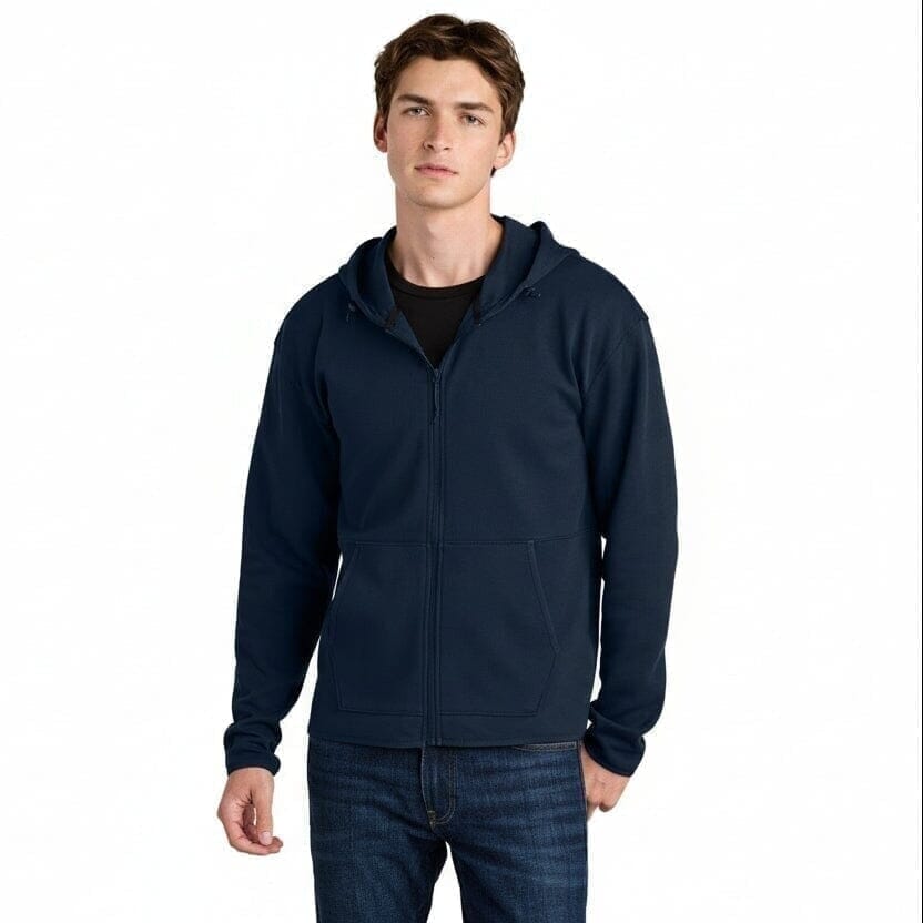 Double-Knit Hooded Jacket with Zipper