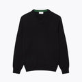 Solid Cotton-Sweater with V-Neck