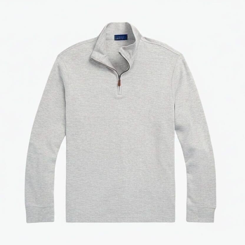 Estate-Rib Sweater with Quarter-Zipper