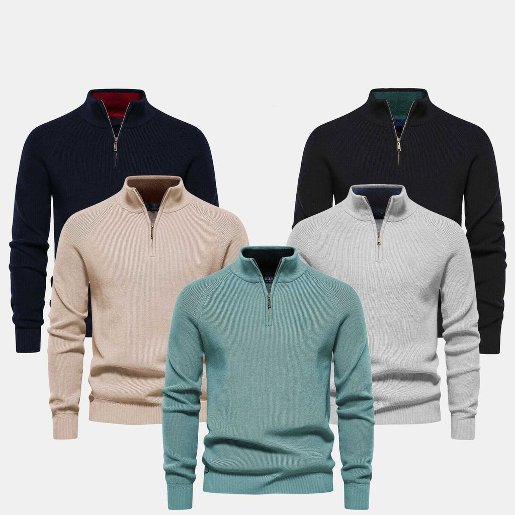 Gerippter Zip-Sweater Premium
