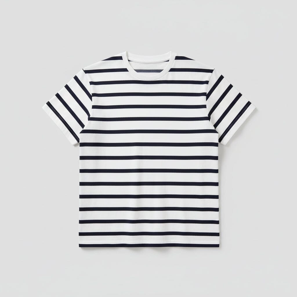 Striped Jersey Crew Neck T-SHIRT