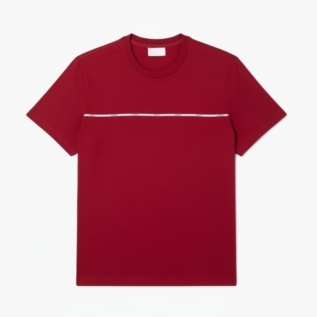 Men's T-SHIRT in Cotton-Jersey with Kontrastbesatz