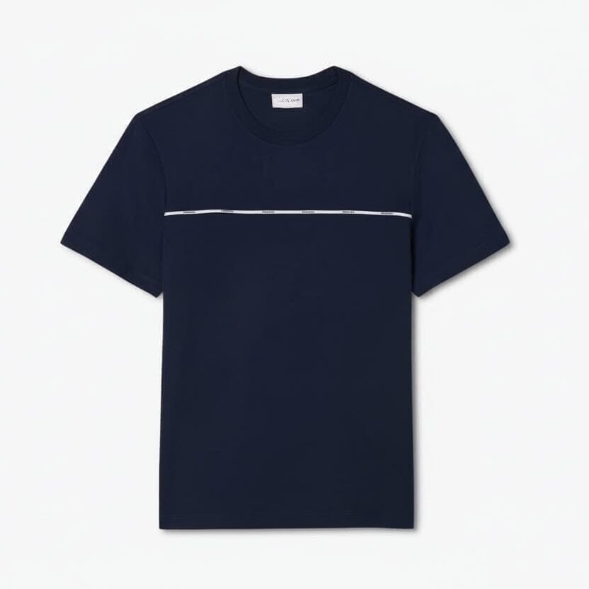 Men's T-SHIRT in Cotton-Jersey with Kontrastbesatz