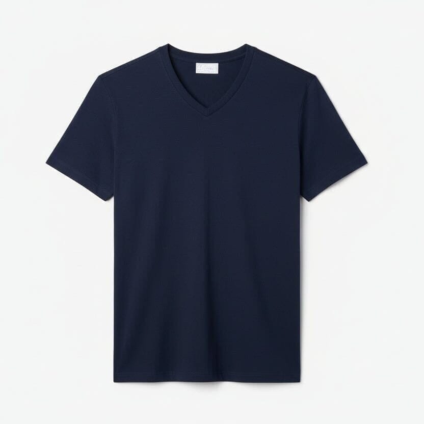 Men's V-Neck T-SHIRT in Lightweight Pima-Cotton