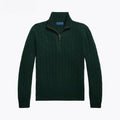 Cashmere-Sweater with Cable Knit and Zipper