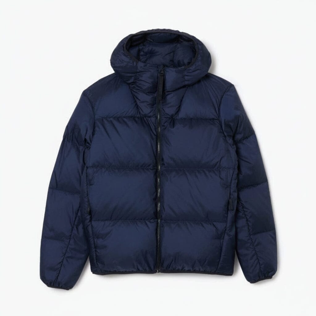Short Water-Repellent Down Jacket with Hood