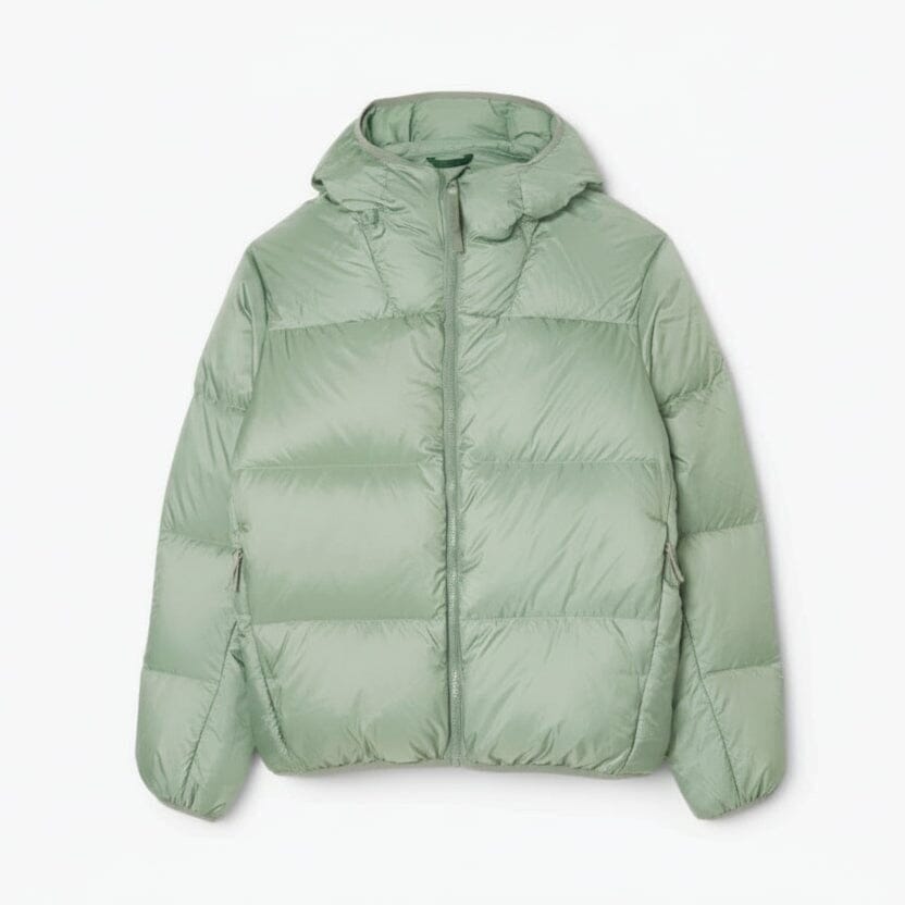 Short Water-Repellent Down Jacket with Hood