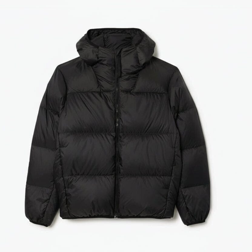 Short Water-Repellent Down Jacket with Hood