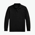 Long Sleeve-Polo Shirt in Mesh-Cotton
