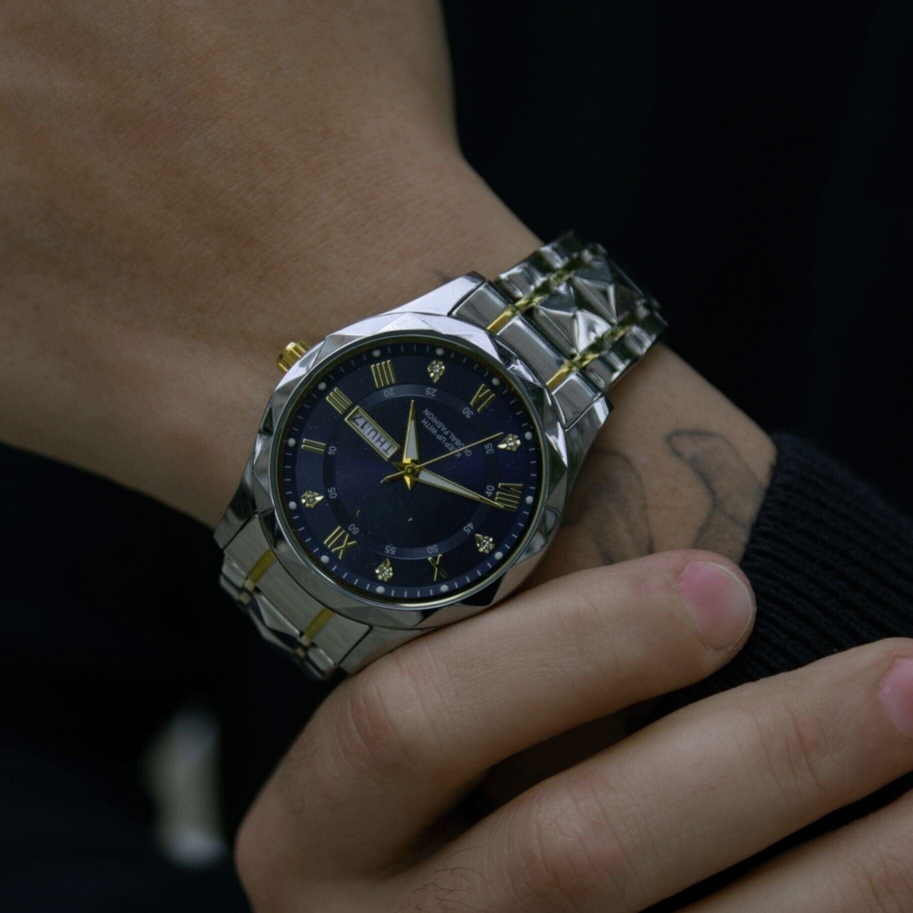 Luminous Steel 40mm Men's Watch - Waterproof | Stainless Steel