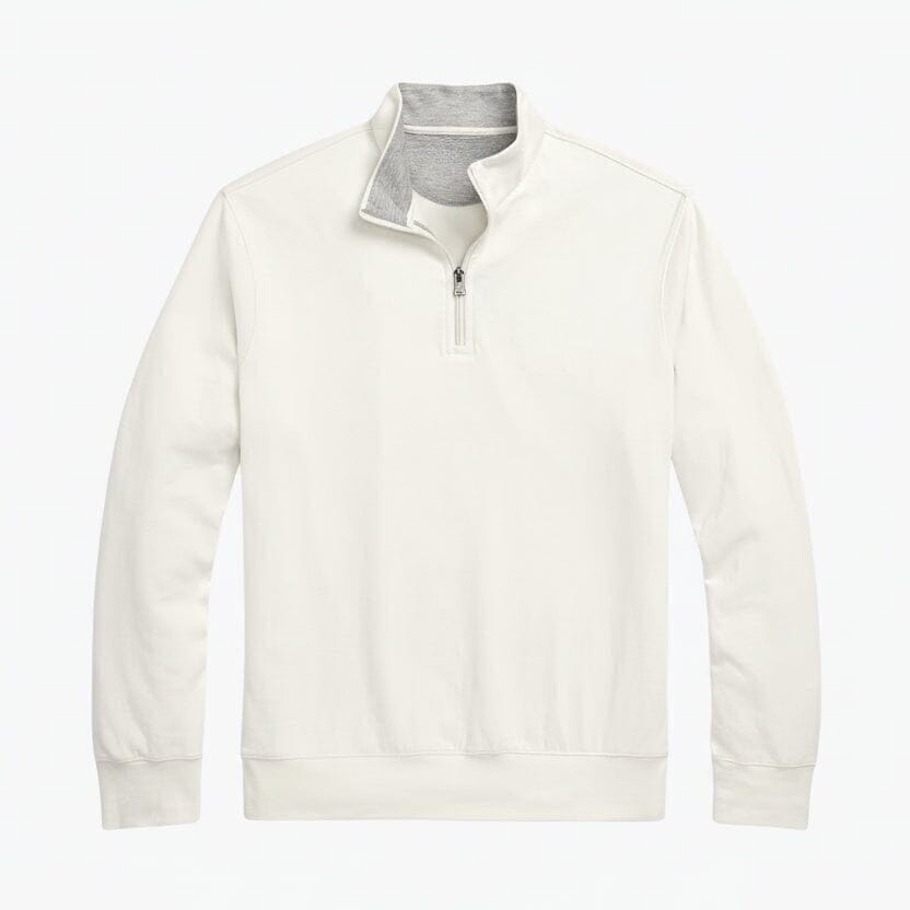 Luxury Jersey Half-Zip-Sweater with Quarter-Zipper