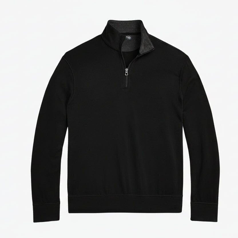 Luxury Jersey Half-Zip-Sweater with Quarter-Zipper