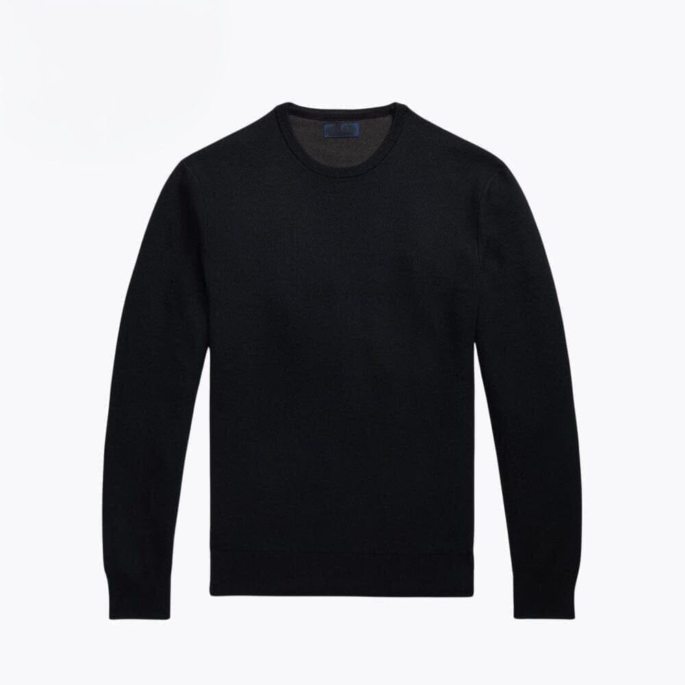 Mesh-Knit Cotton-Sweater with Crew Neck
