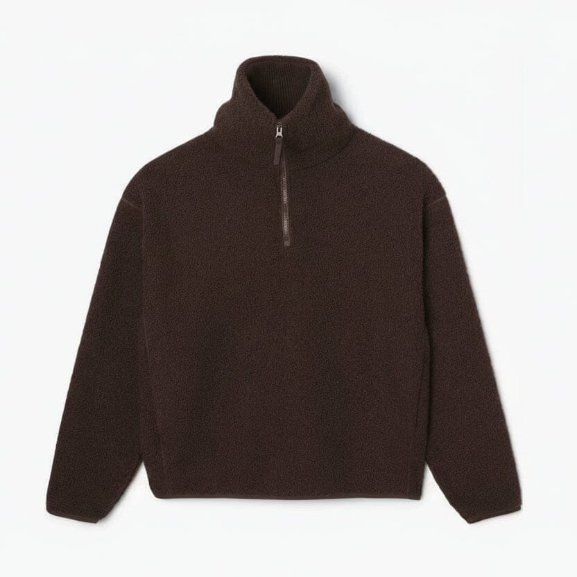 Polar-Fleece Sweatshirt with High Zip Collar
