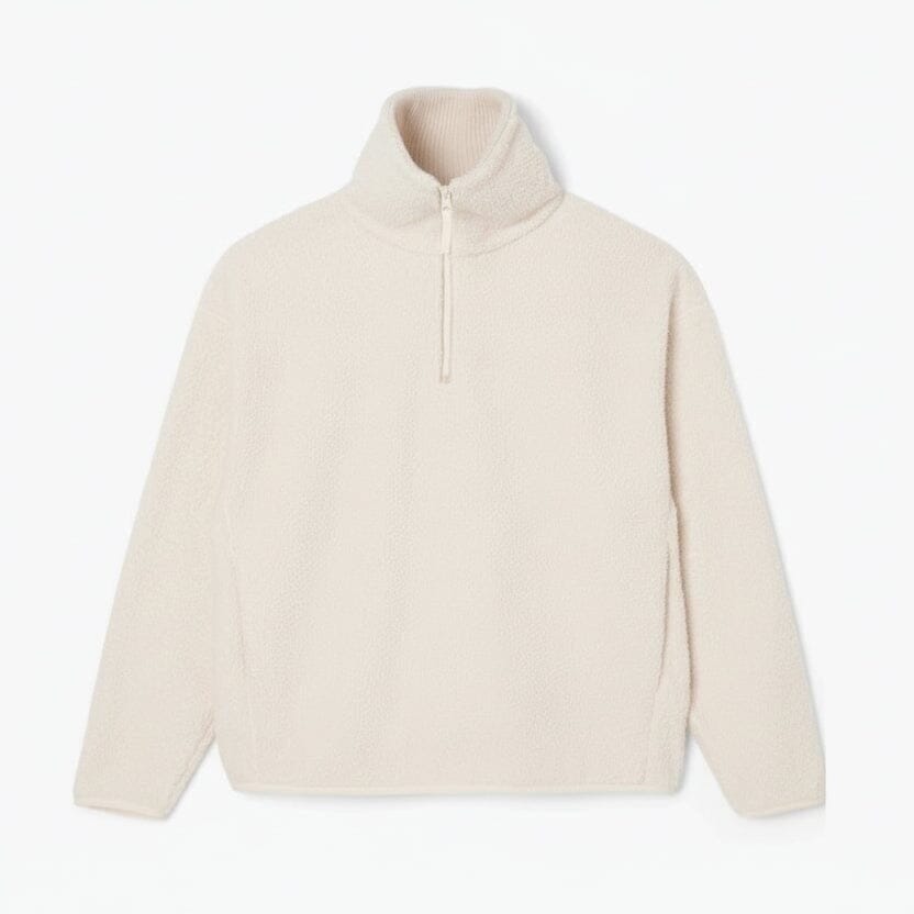 Polar-Fleece Sweatshirt with High Zip Collar