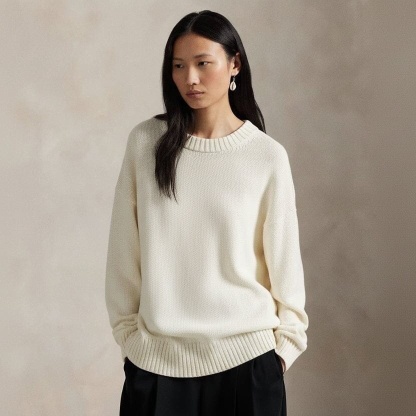 Polo Bear Cotton-Sweater with Crew Neck