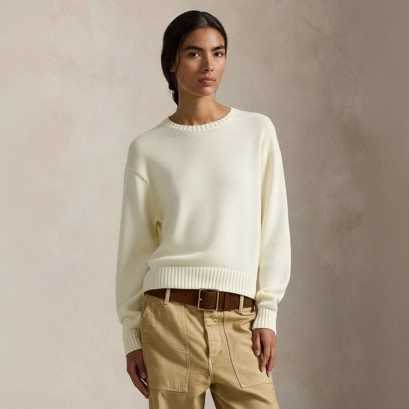 Polo Bear Cotton-Sweater with Crew Neck