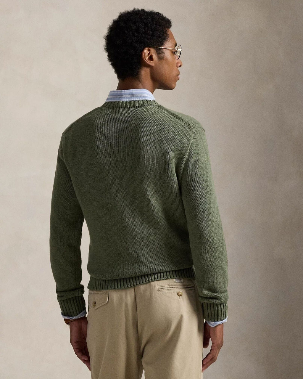 Polo Bear Sweater with Intarsia-Knit