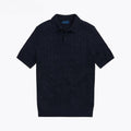 Polo-Sweater in Cotton with Cable Knit
