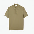 Sweater with Polo Collar in Ribbed Knit
