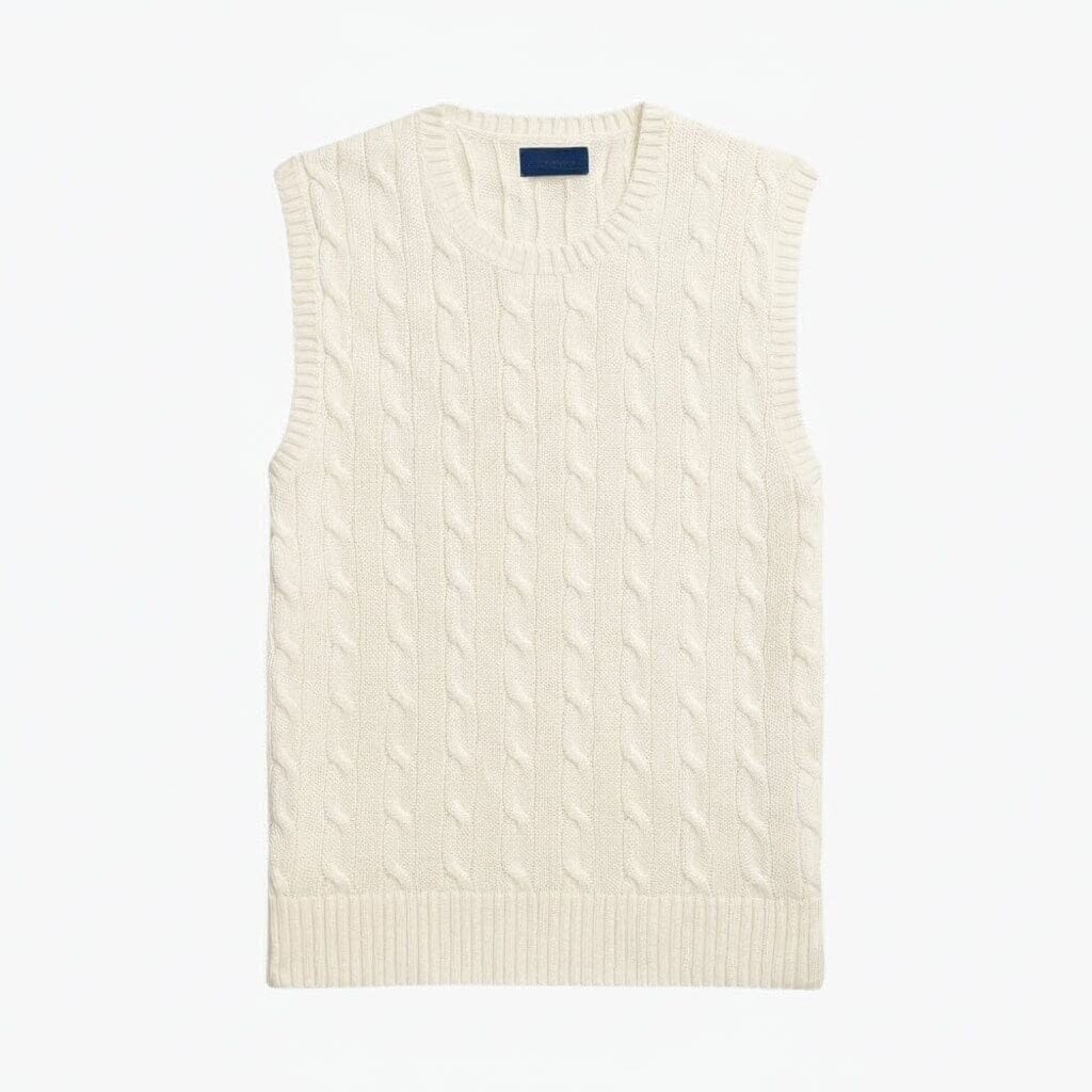 Pullunder in Cotton with Cable Knit