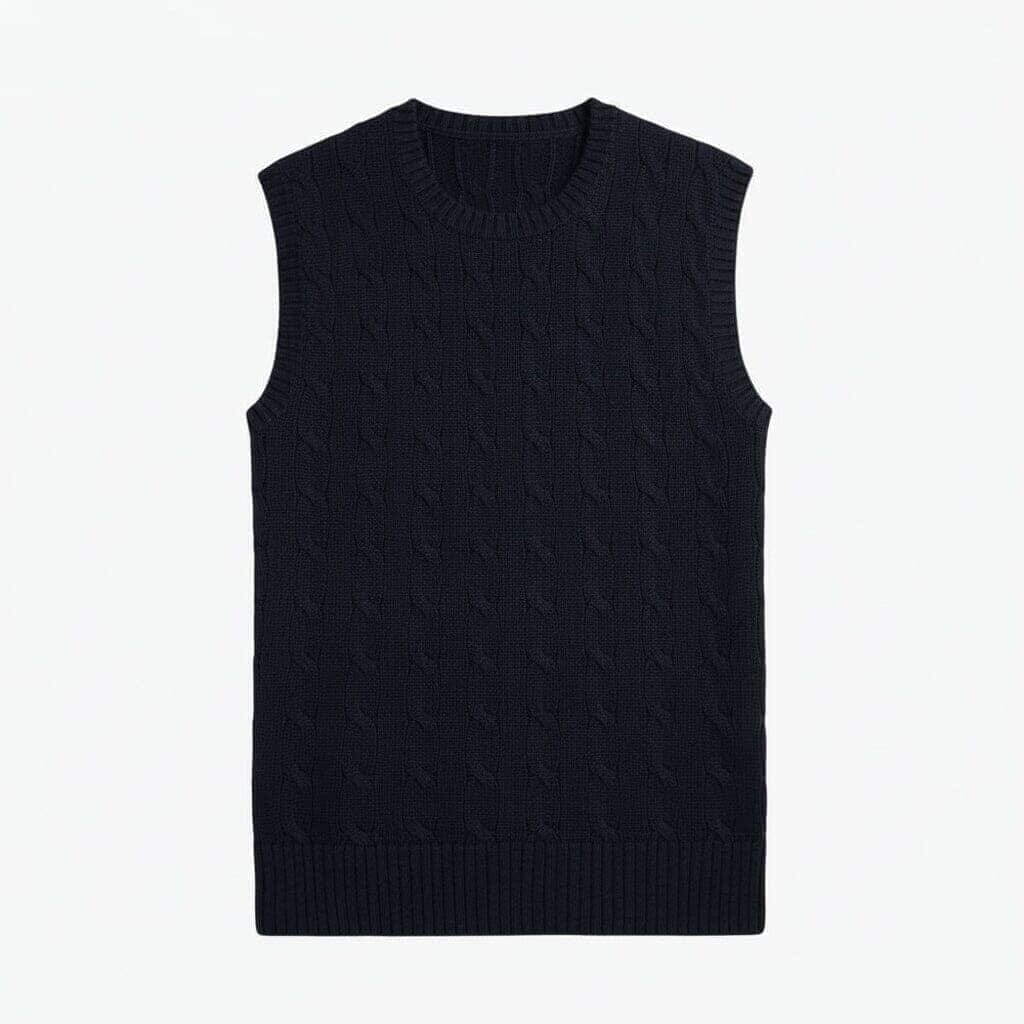 Pullunder in Cotton with Cable Knit