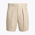 Relaxed Fit Plissierte Twill Shorts