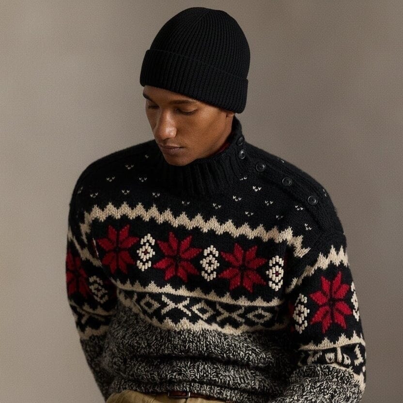 Ribbed Beanie with Polo Bear