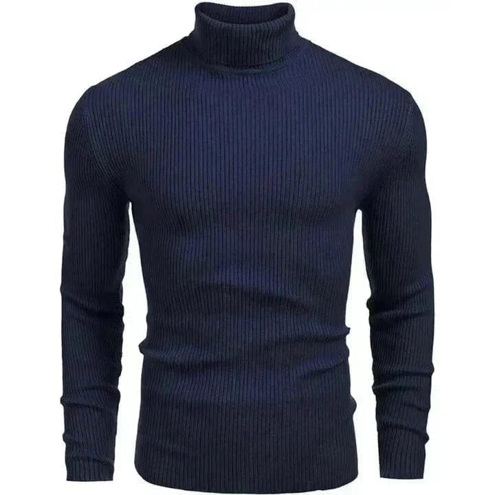 Turtleneck-Sweater with Cable Knit in Wool