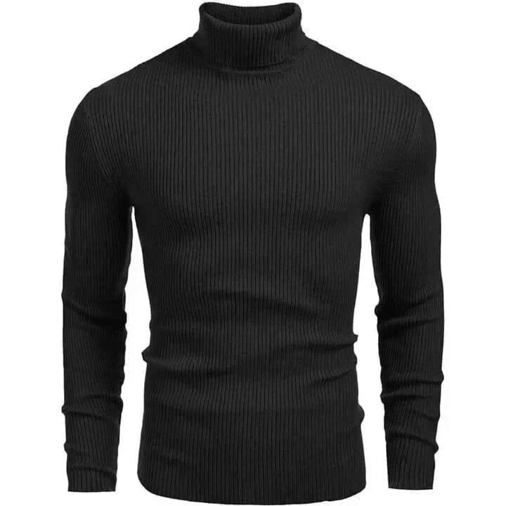 Turtleneck-Sweater with Cable Knit in Wool
