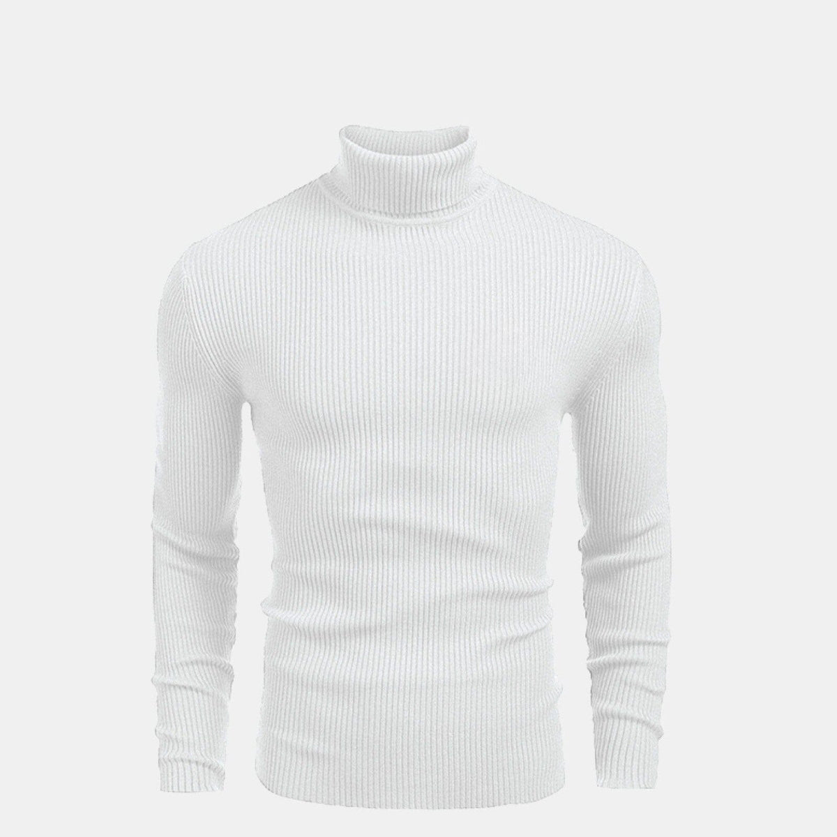 Turtleneck-Sweater with Cable Knit in Wool