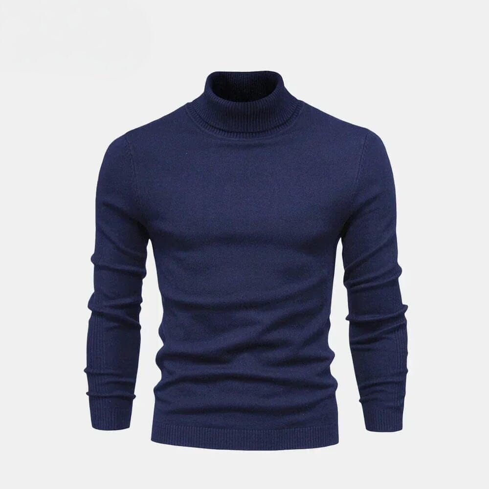 Turtleneck Cable Knit Wool-Knit Sweater