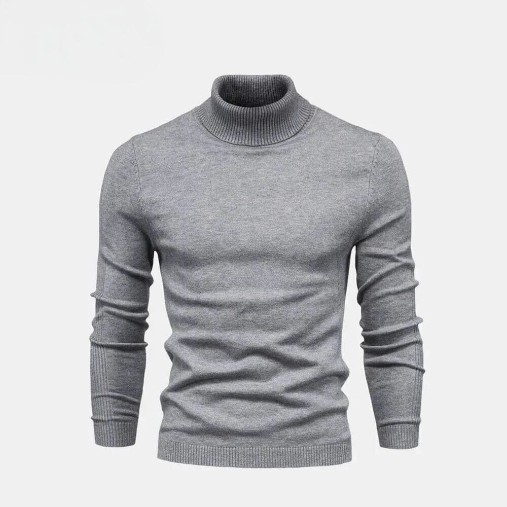 Turtleneck Cable Knit Wool-Knit Sweater