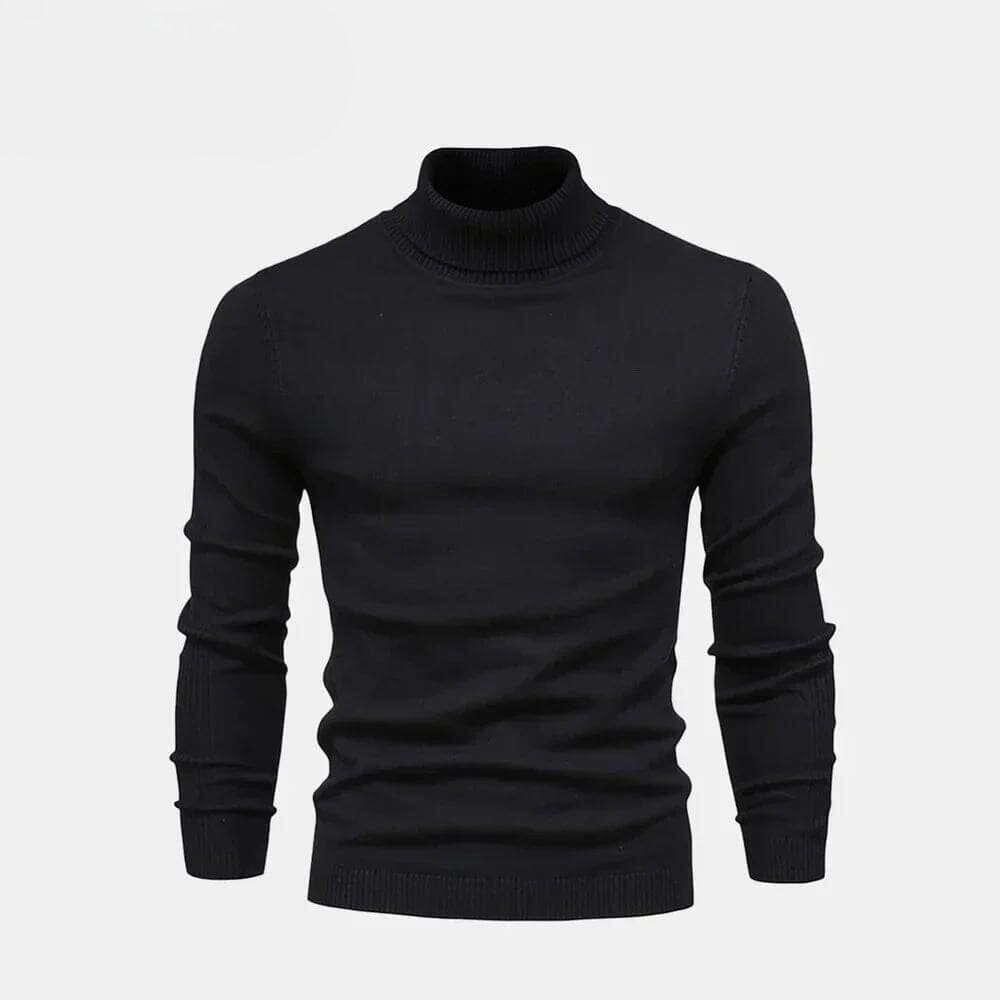 Turtleneck Cable Knit Wool-Knit Sweater