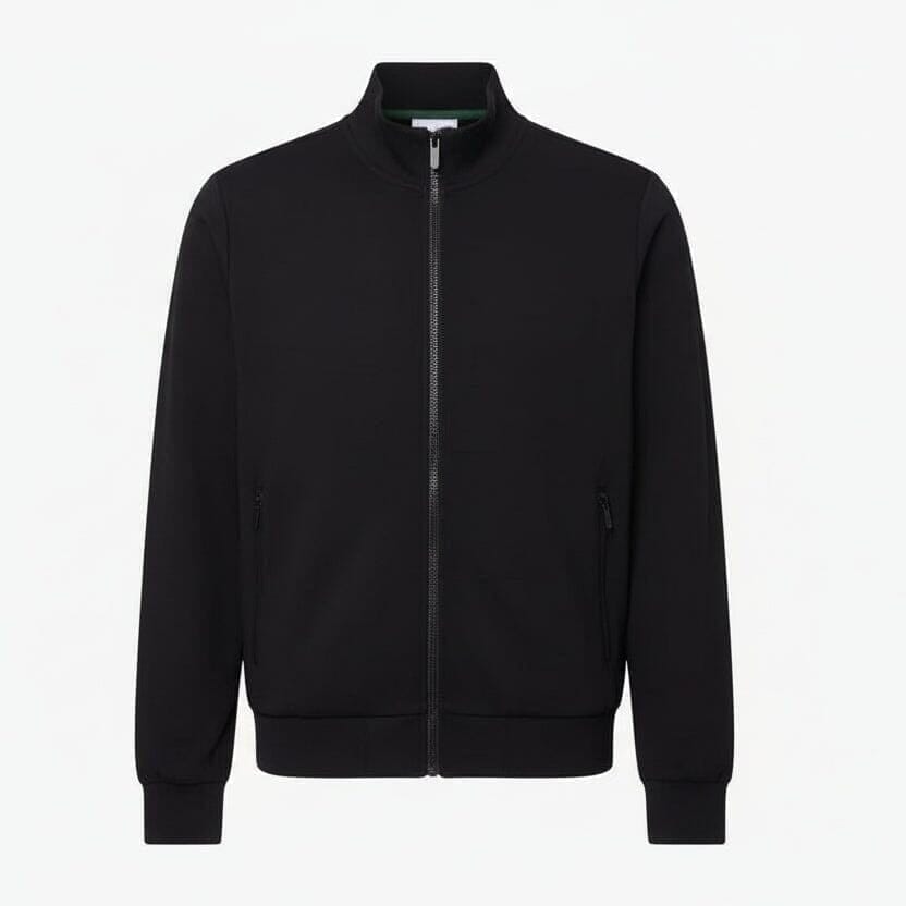 Sweatshirt with Zipper and High Collar