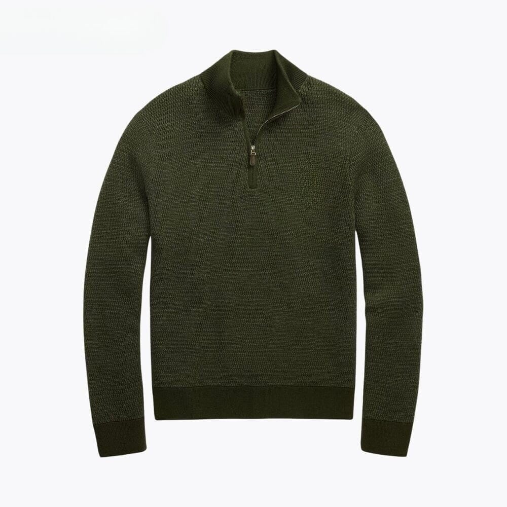 Washable Wool-Sweater with Quarter-Zipper