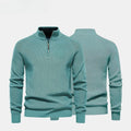 Zip Cable Knit Wool-Sweater