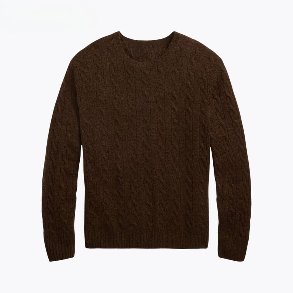 Cable Knit-Sweater in Wool-Cashmere