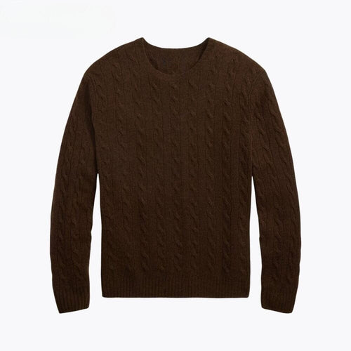Cable Knit-Sweater in Wool-Cashmere