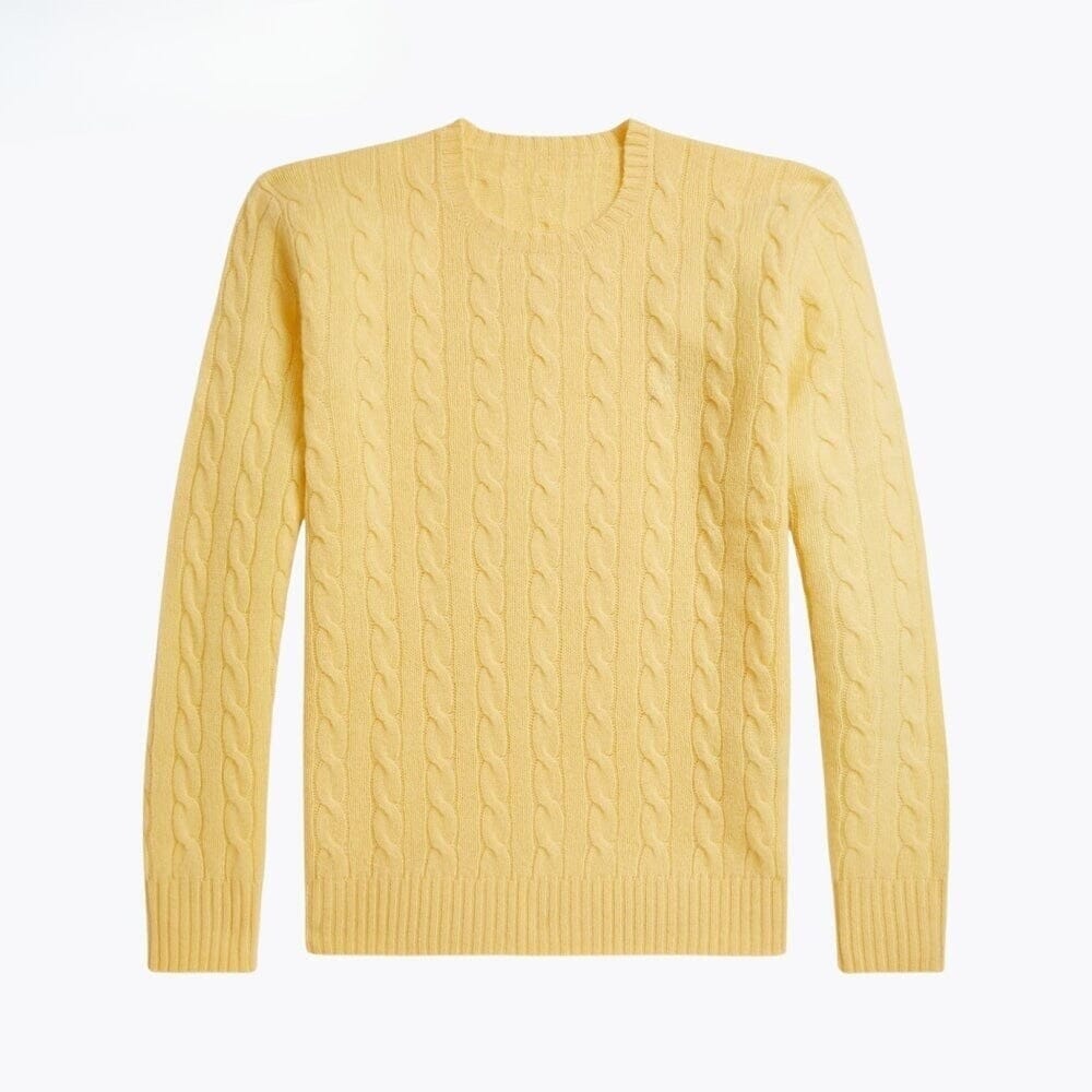 Cable Knit-Sweater in Wool-Cashmere
